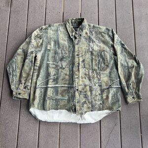 Vintage Y2K Longleaf Camo Long Sleeve Button Up Heavy Duty Shirt - Men's Size XL